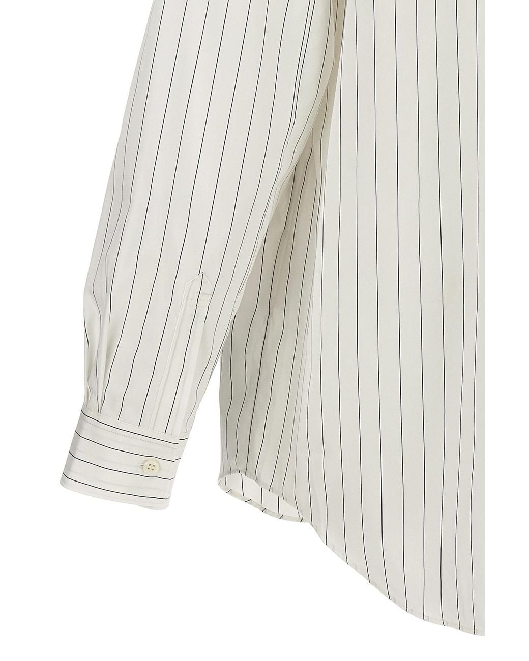 Comme des Garçons White Comme Des Garçons Shirt Striped Buttoned Shirt for men