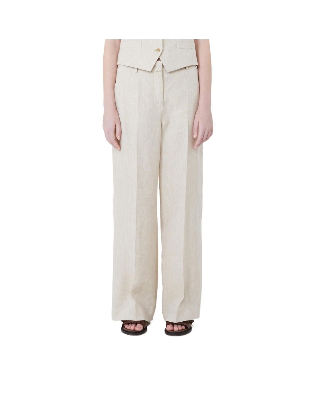 Weekend by Maxmara White Malizia Pressed Crease Pants