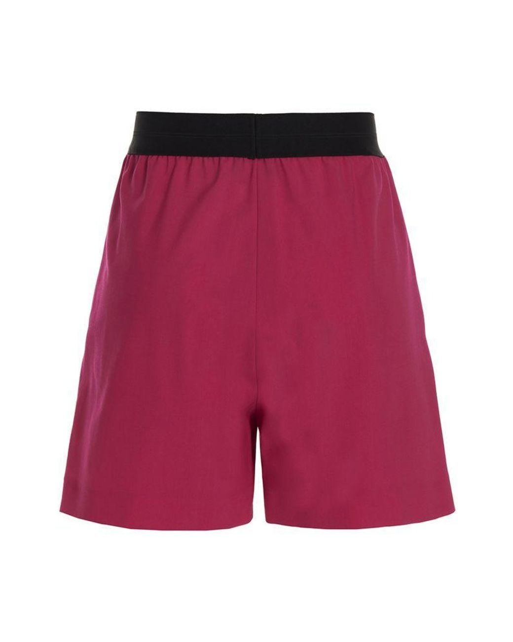 MSGM Red Elasticated Waist Bermuda Shorts