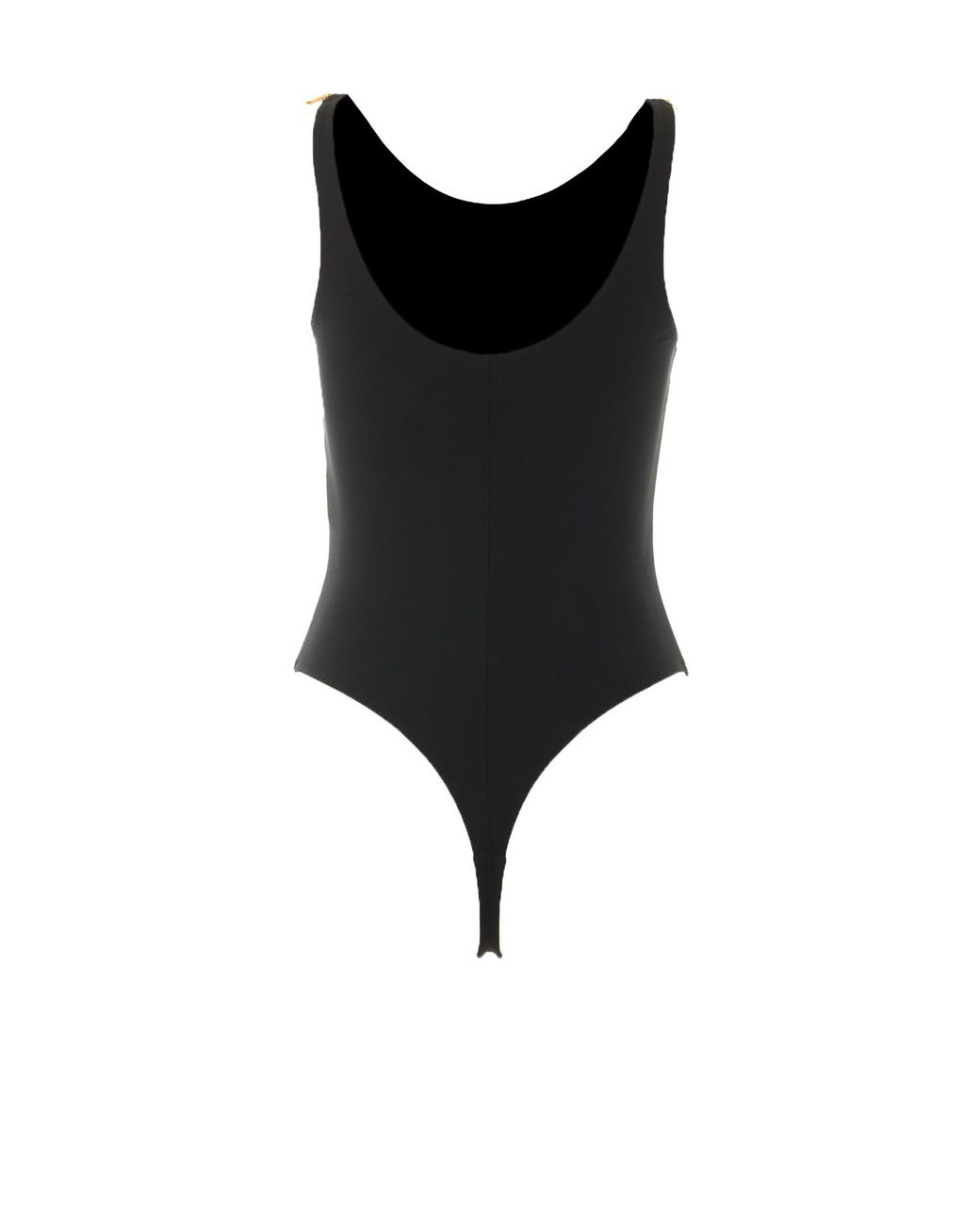 Elisabetta Franchi Black Logo-Plaque Sleeveless Bodysuit