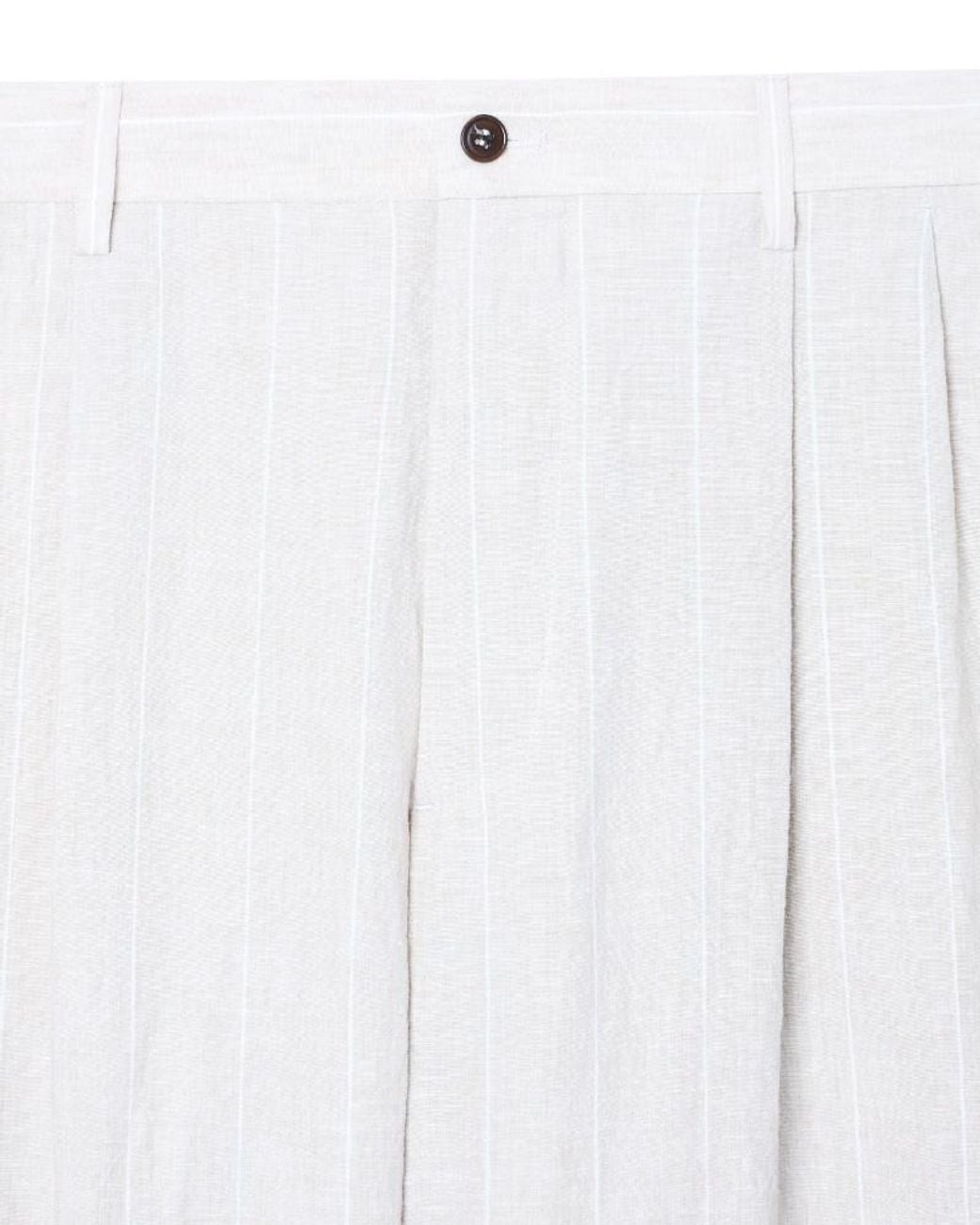 Giorgio Armani White Pleat Detailed Striped Trousers for men