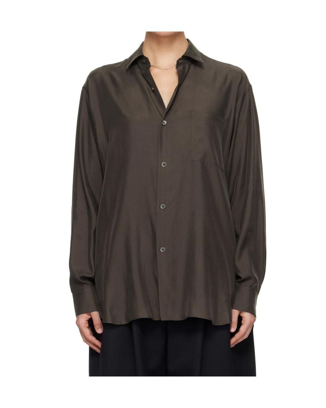 Ssstein Gray Oversized Long-Sleeved Shirt
