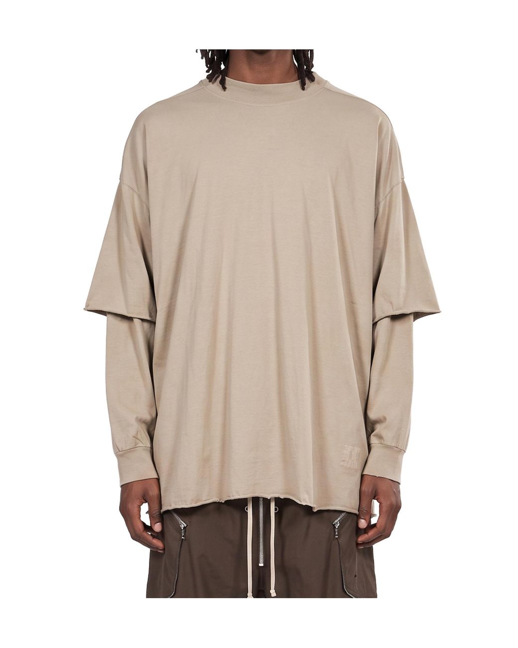 Rick Owens Natural Tommy Hustler Double Sleeve Sweatshirt for men