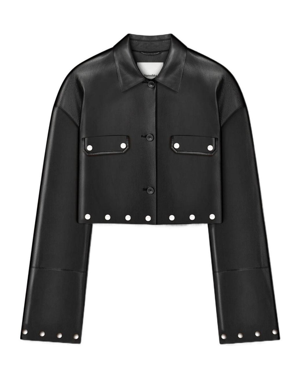 Nanushka Black Kassie Studded Shirt