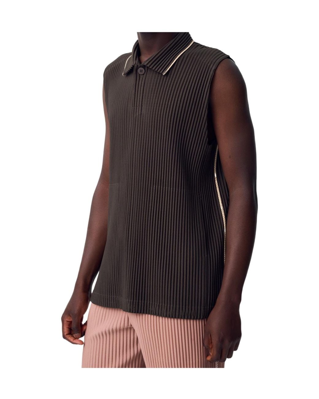 Homme Plissé Issey Miyake Black Homme Plissé Issey Miyake Pleated Sleeveless Shirt for men
