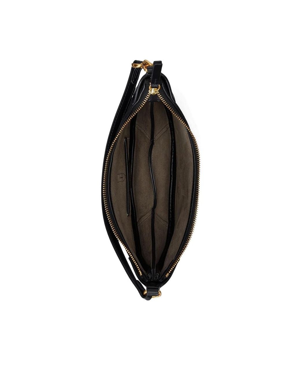 Ralph Lauren Black Polo Half-Moon Shoulder Bag