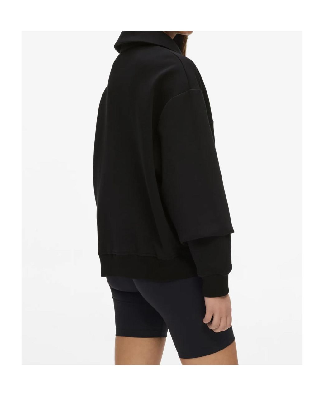 Karl Lagerfeld Blue Logo-Print Quarter-Zip Sweater