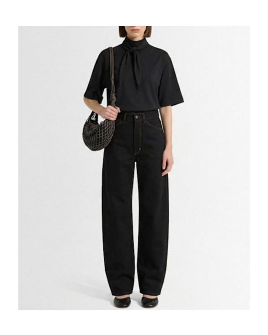 Lemaire Black T-Shirt W/ Scarf