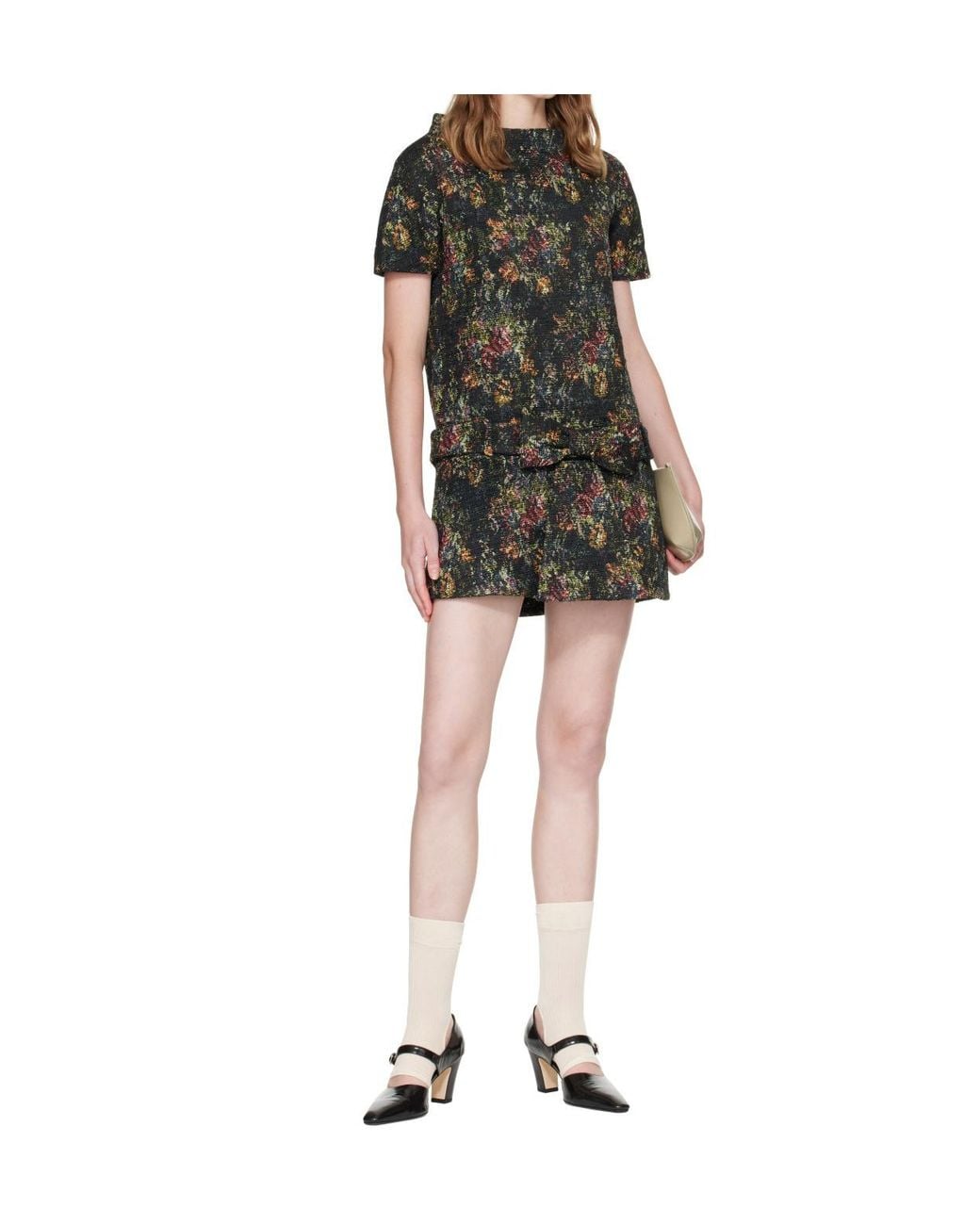 ShuShu/Tong Black Floral Print Dress