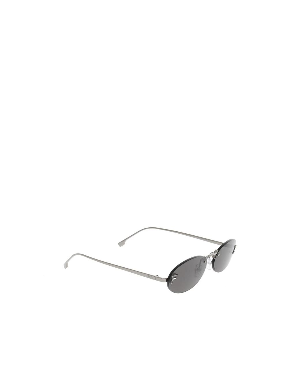 Fendi White Eyewear Oval Frame Sunglasses