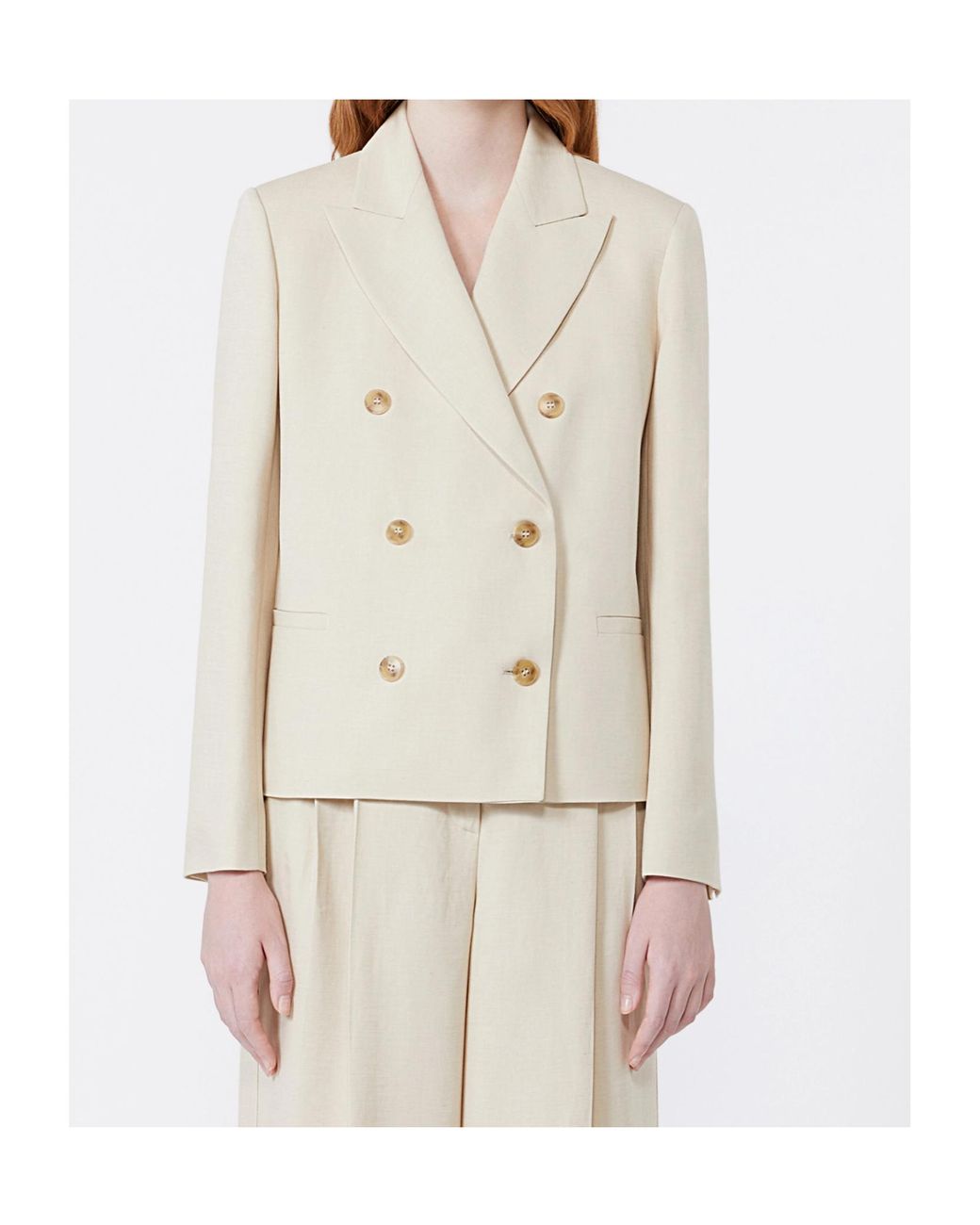 Weekend by Maxmara White Nembi Double-Breasted Blazer