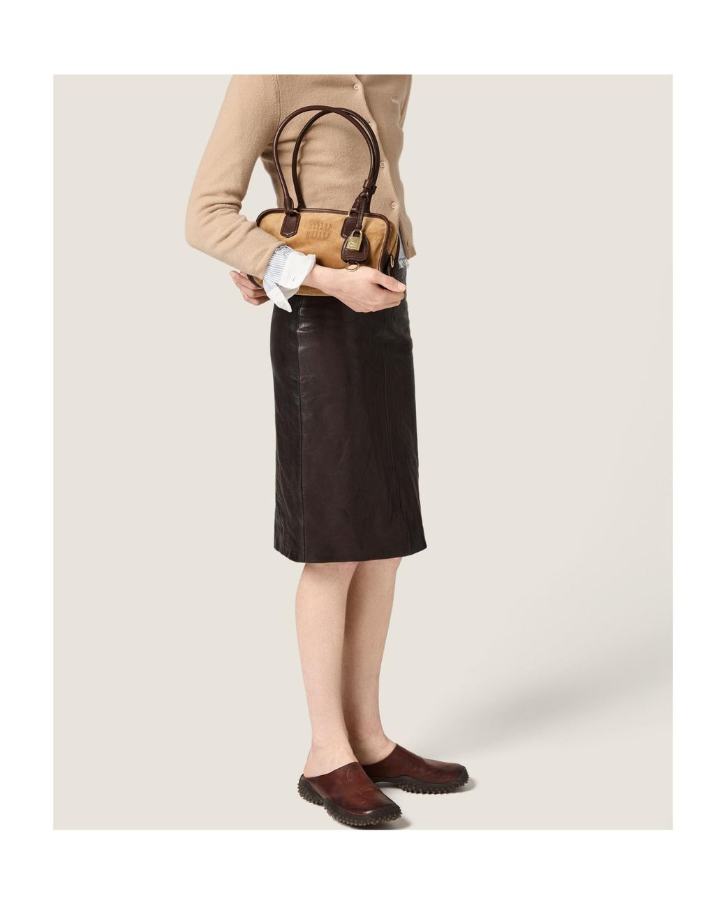 Miu Miu Brown Leather Skirt