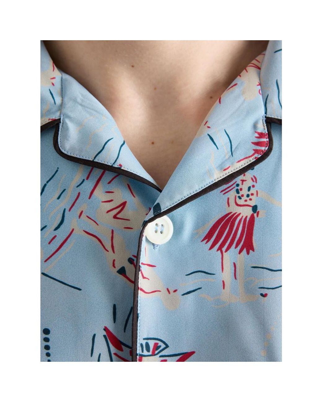 Prada Blue Graphic Printed Short-Sleeved Shirt for men