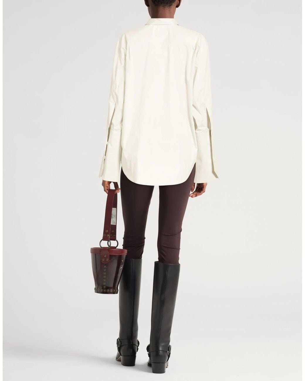MM6 by Maison Margiela White Solid Colour Shirts Blouses