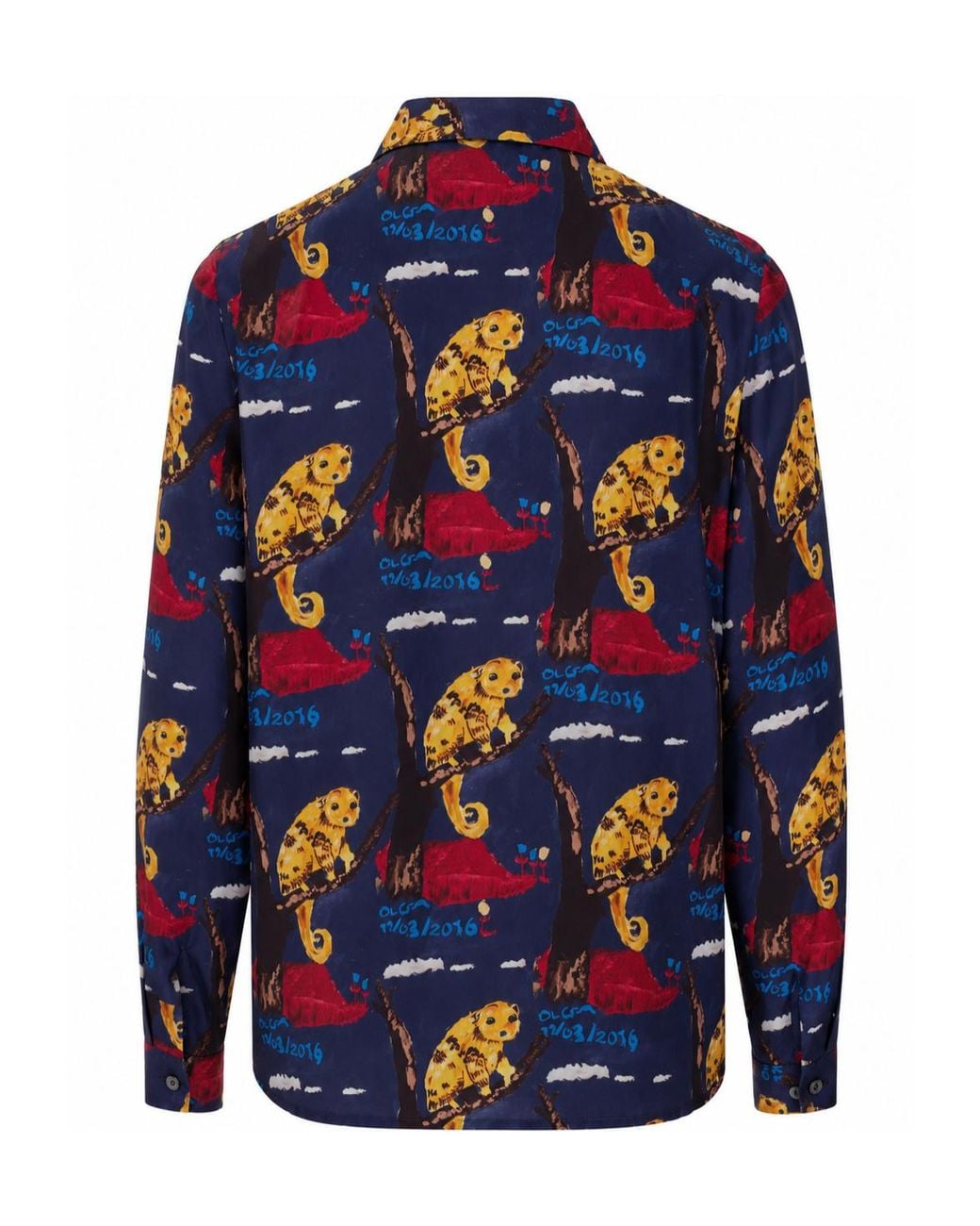 Laura Urbinati Blue Lemuri Silk Shirt
