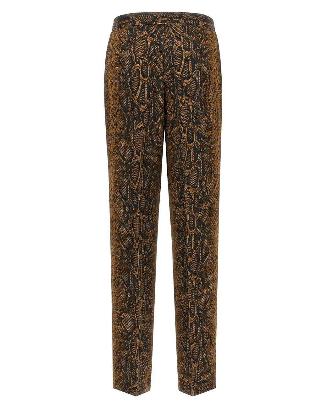 Twinset Brown Wide-Leg Animal Print Pants