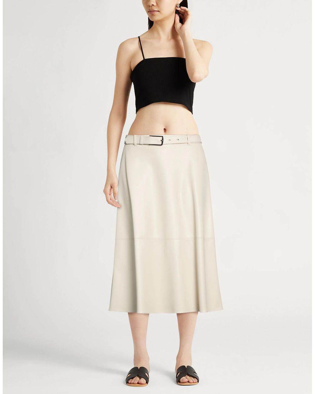 Max Mara White Solid-Color Maxi Skirt