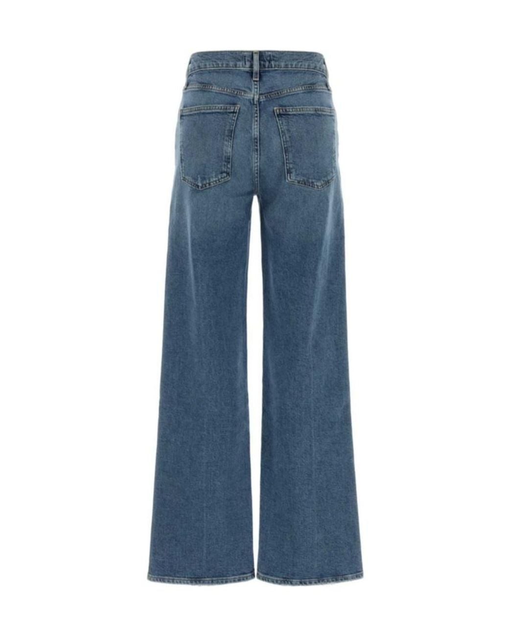 Agolde Blue Harper High-Rise Wide-Leg Jeans