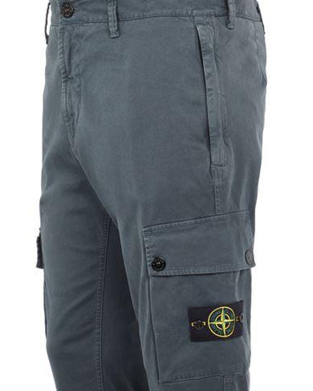 Stone Island Black Compass-Motif Straight-Leg Trousers for men