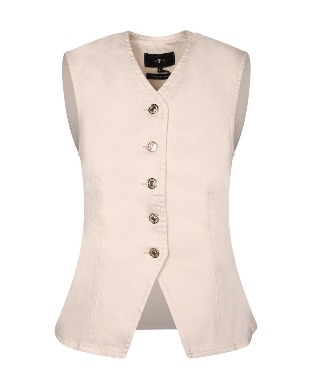7 For All Mankind Natural Button-Front Western-Style Vest