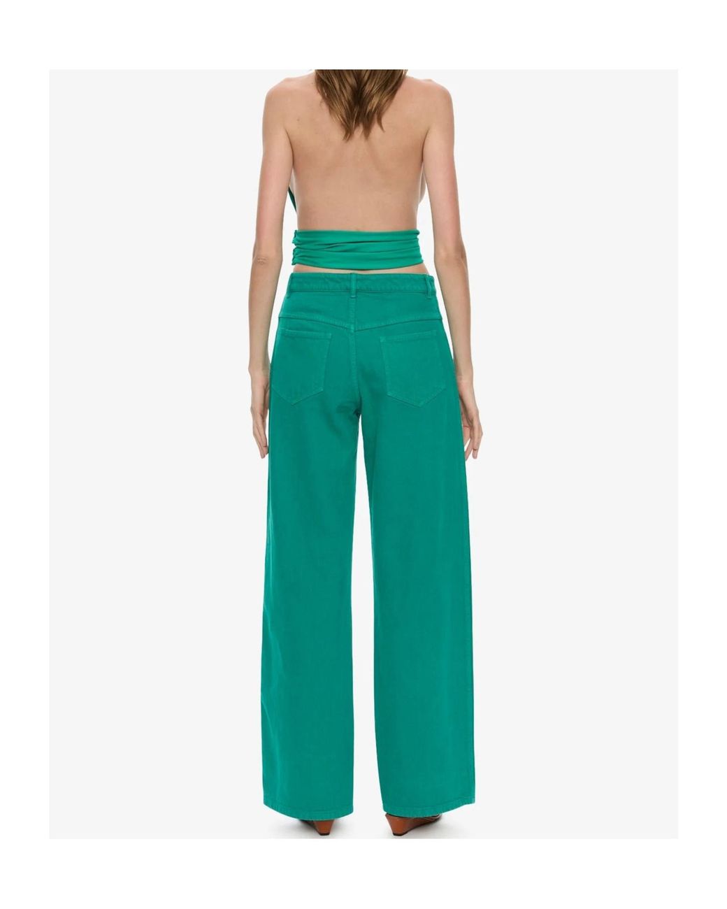 Christopher Esber Green Quartz Relaxed Wide-Leg Jeans