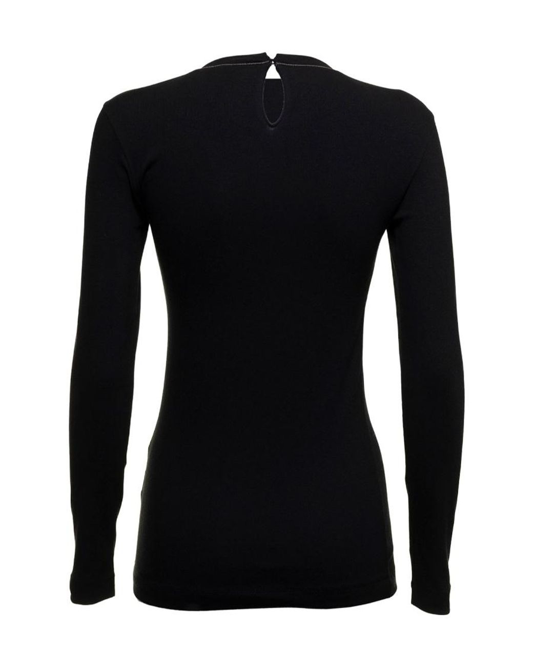 Brunello Cucinelli Black Embellished Knitted Jumper