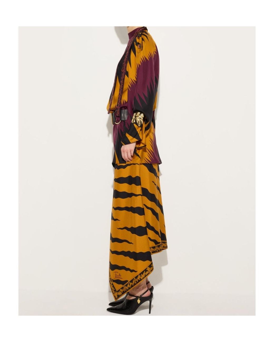 Emilio Pucci Multicolor Pucci Drago Print Satin Dress