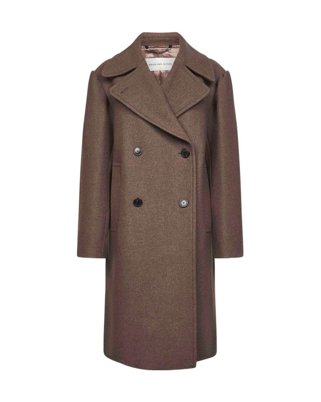 Dries Van Noten Brown Long Sleeve Coat