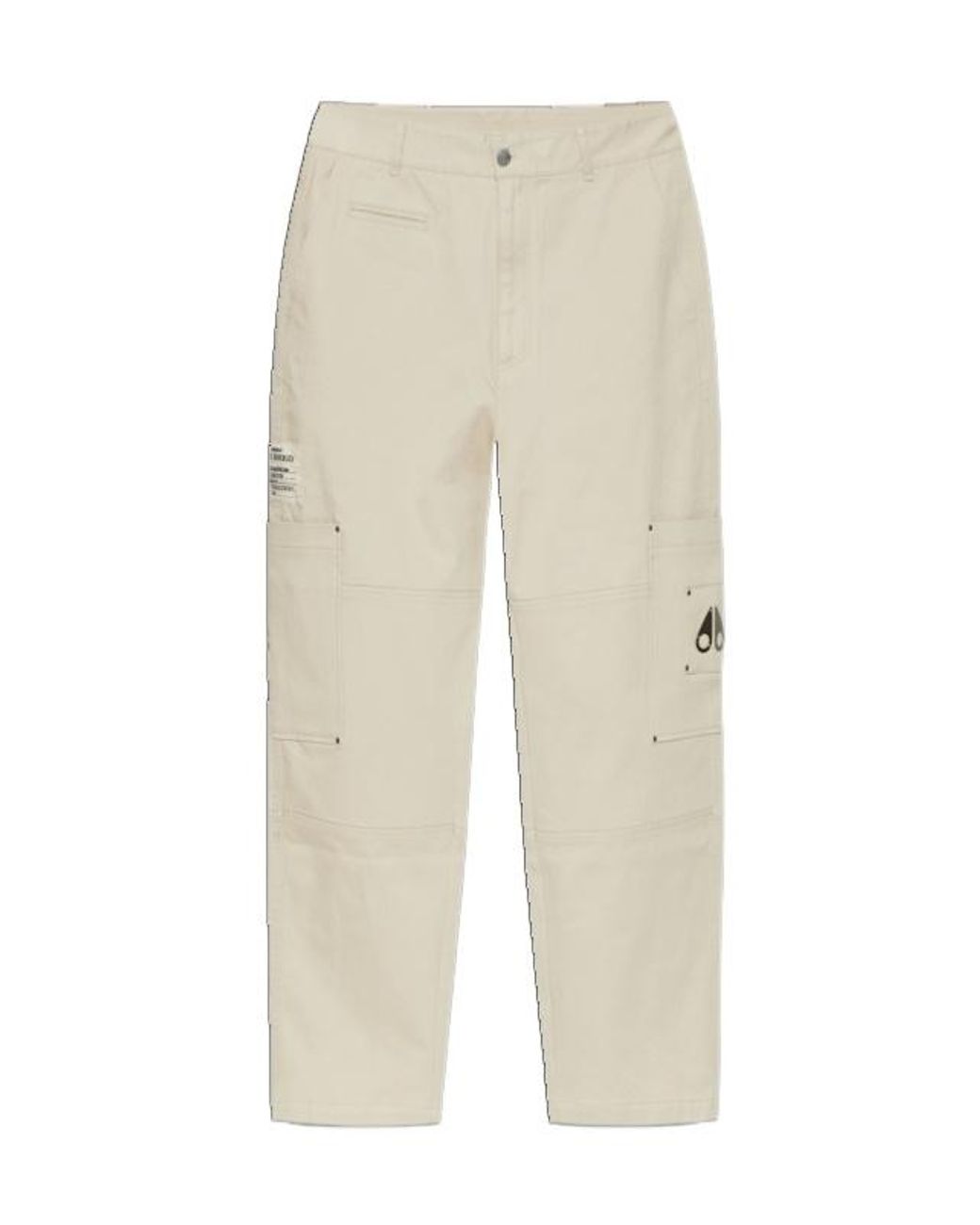 Moose Knuckles Natural Logo Patch Trousers for men