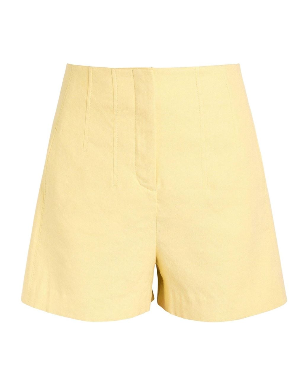 Veronica Beard Yellow Brit Linen Tailored Shorts