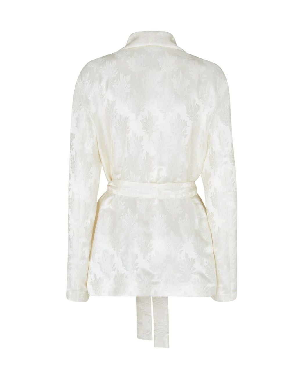 Fendi White Floral Motif Wrap Jacket