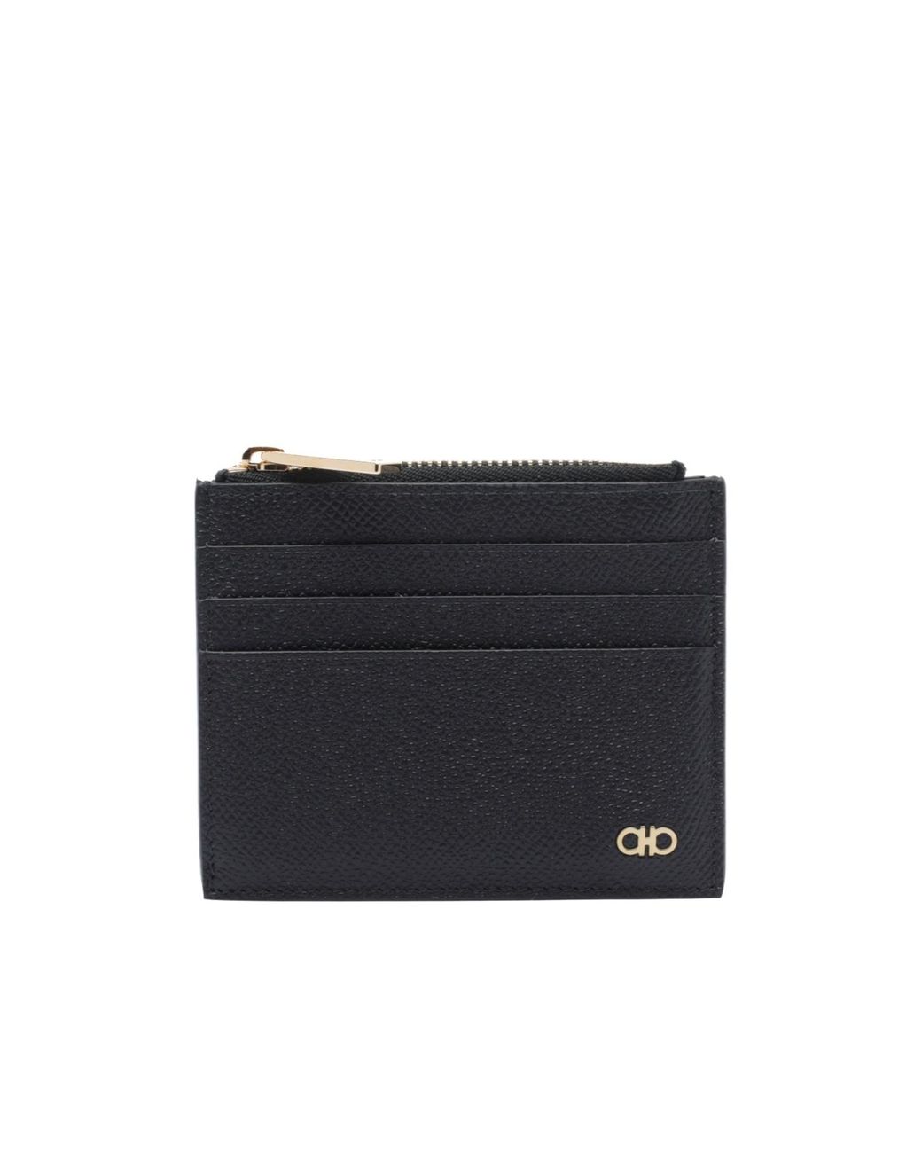 Ferragamo Black Gancini Card Holder for men