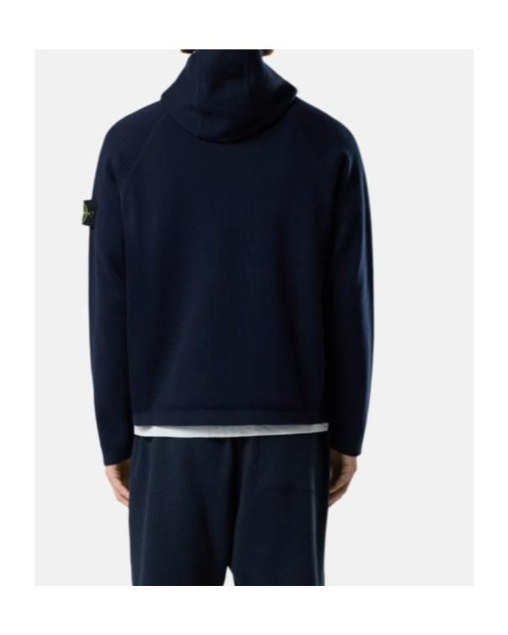Stone Island Blue Hooded Zipped Cardigan for men