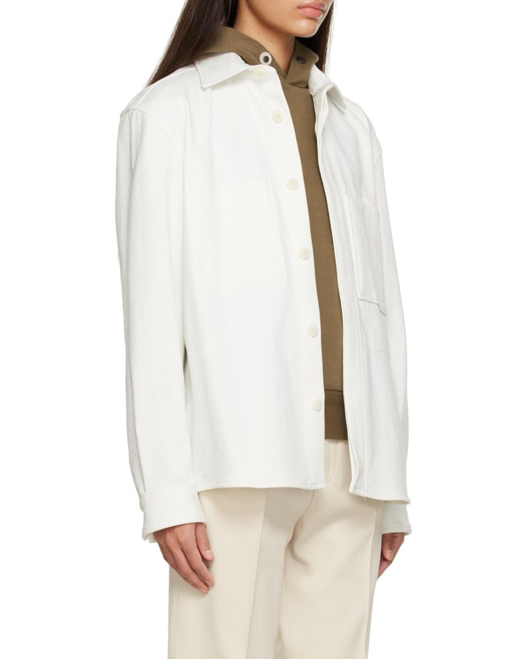 Zegna White Buttoned Long-Sleeved Shirt for men