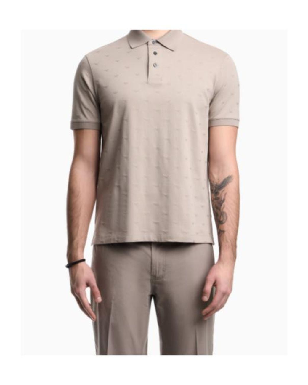 Emporio Armani White Cotton Jersey Polo Shirt for men