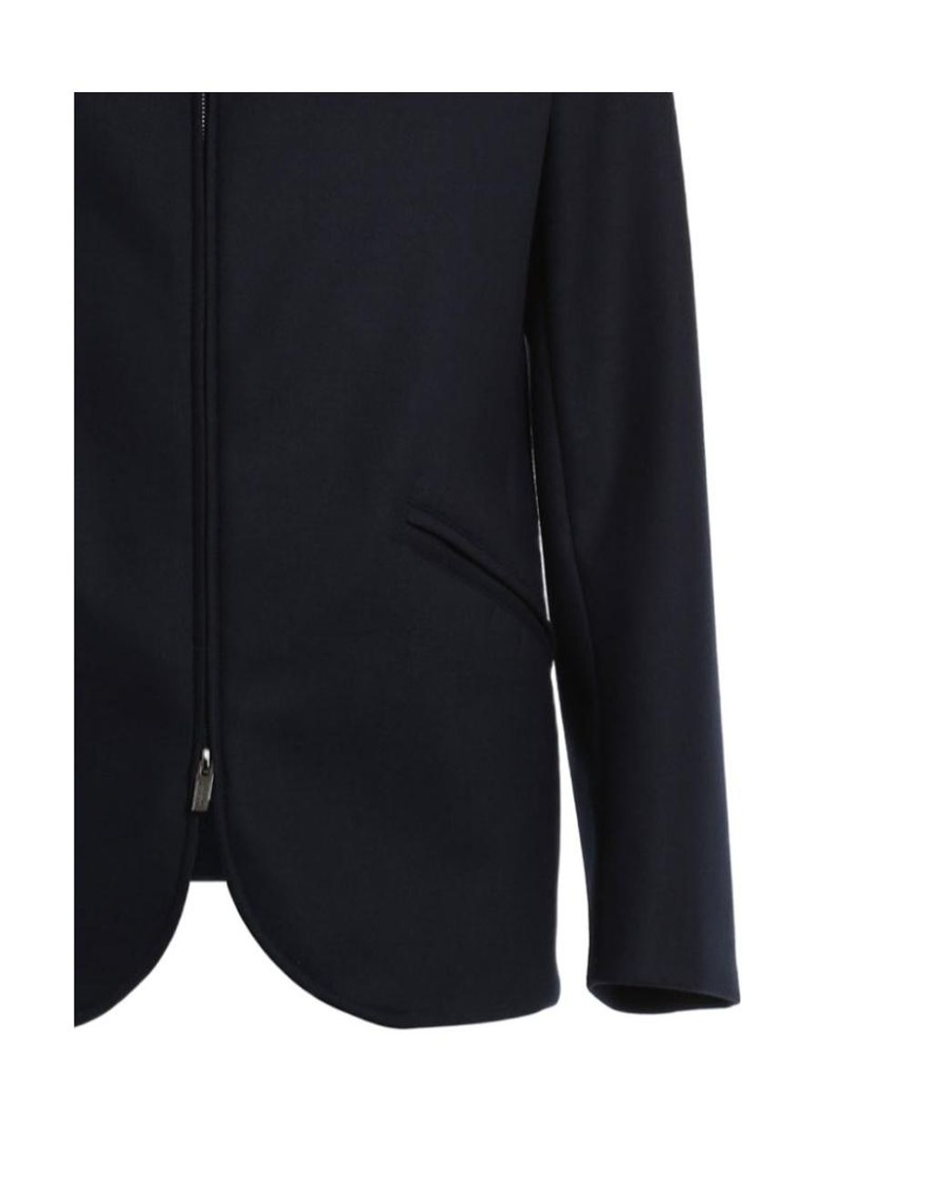 Armani Collezioni Blue Wool Collar Jacket for men
