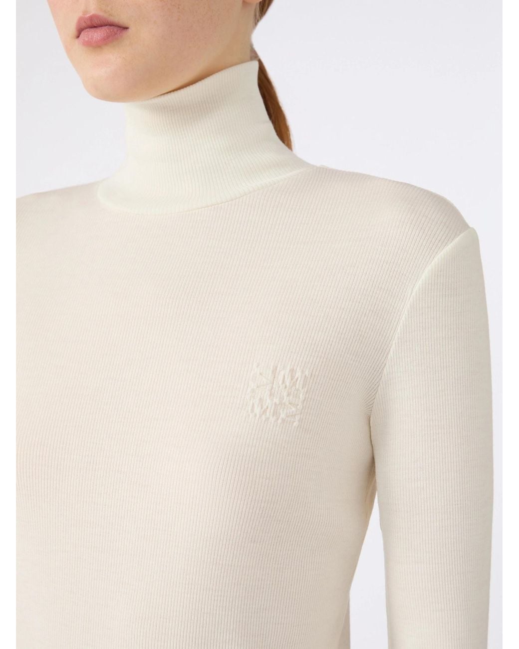 Max Mara White Cono Turtleneck Knitted Jumper