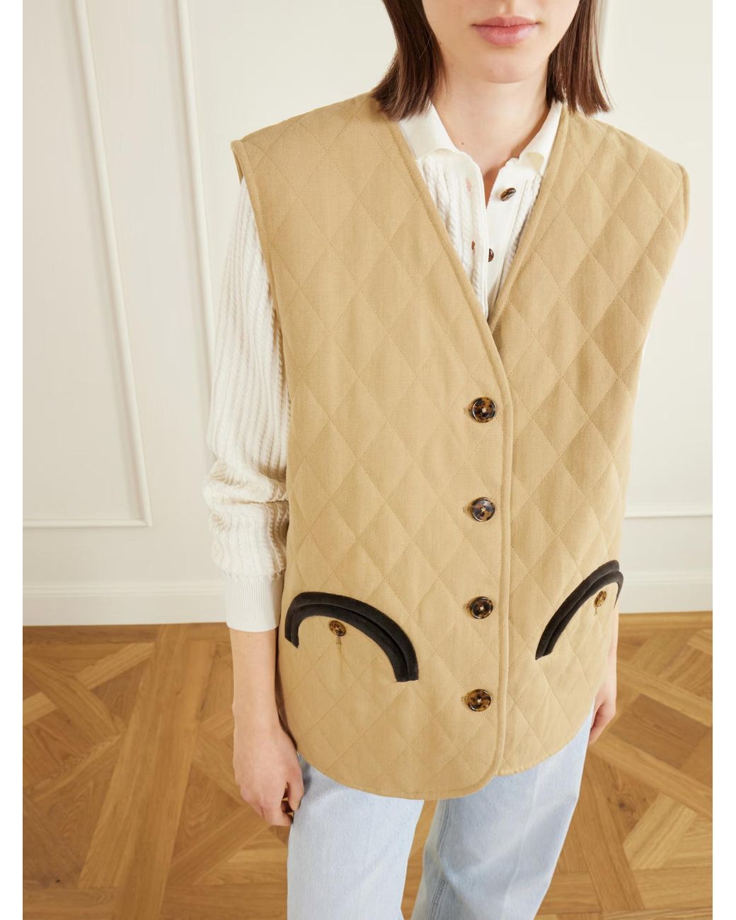 Blazé Milano Natural Ghost Suffolk Quilted Cotton Vest