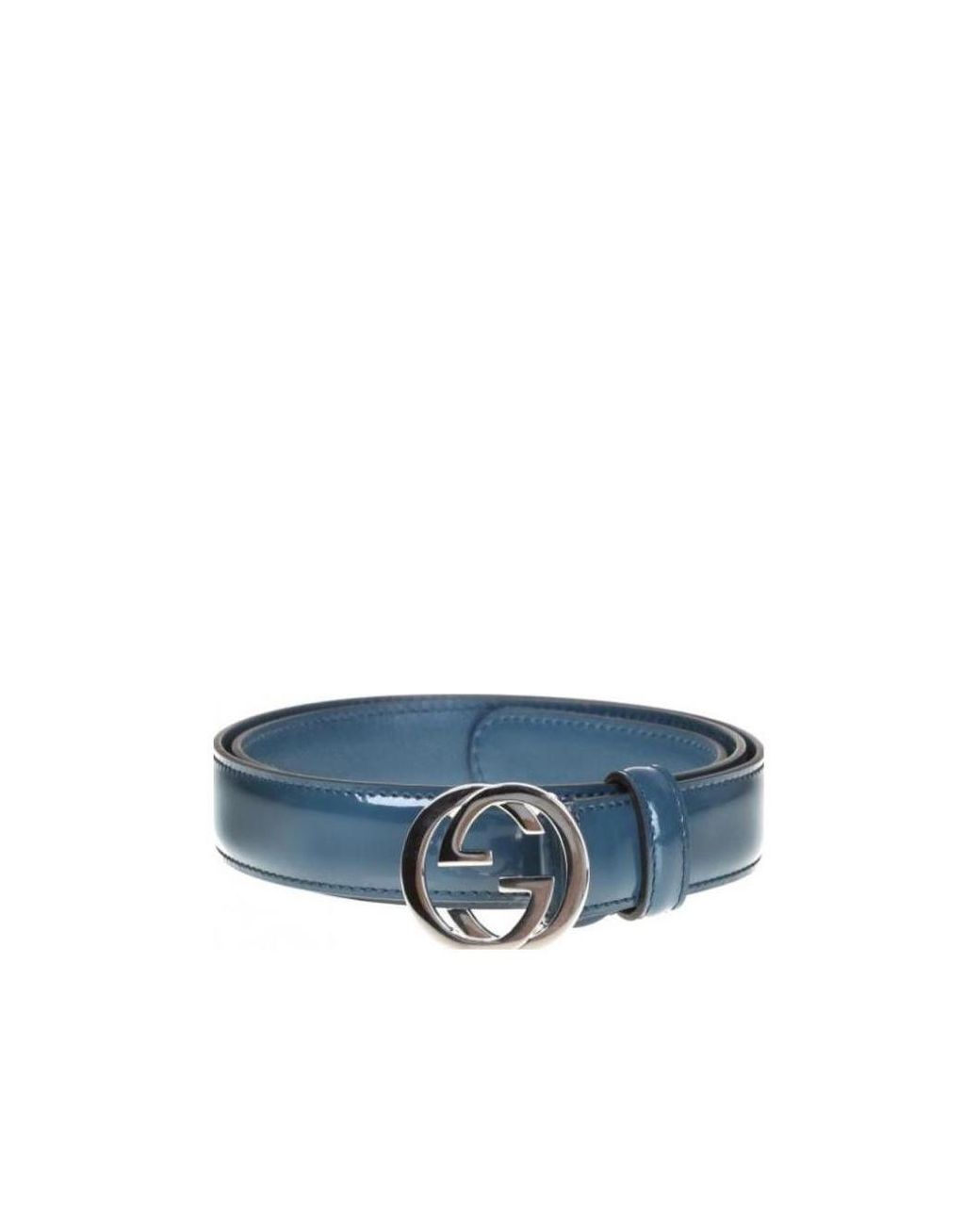 Gucci Blue Interlocking Waist Belt