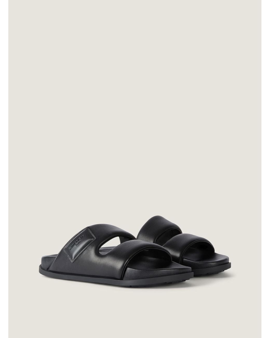 Givenchy Black Puffy Double-Strap Slides for men