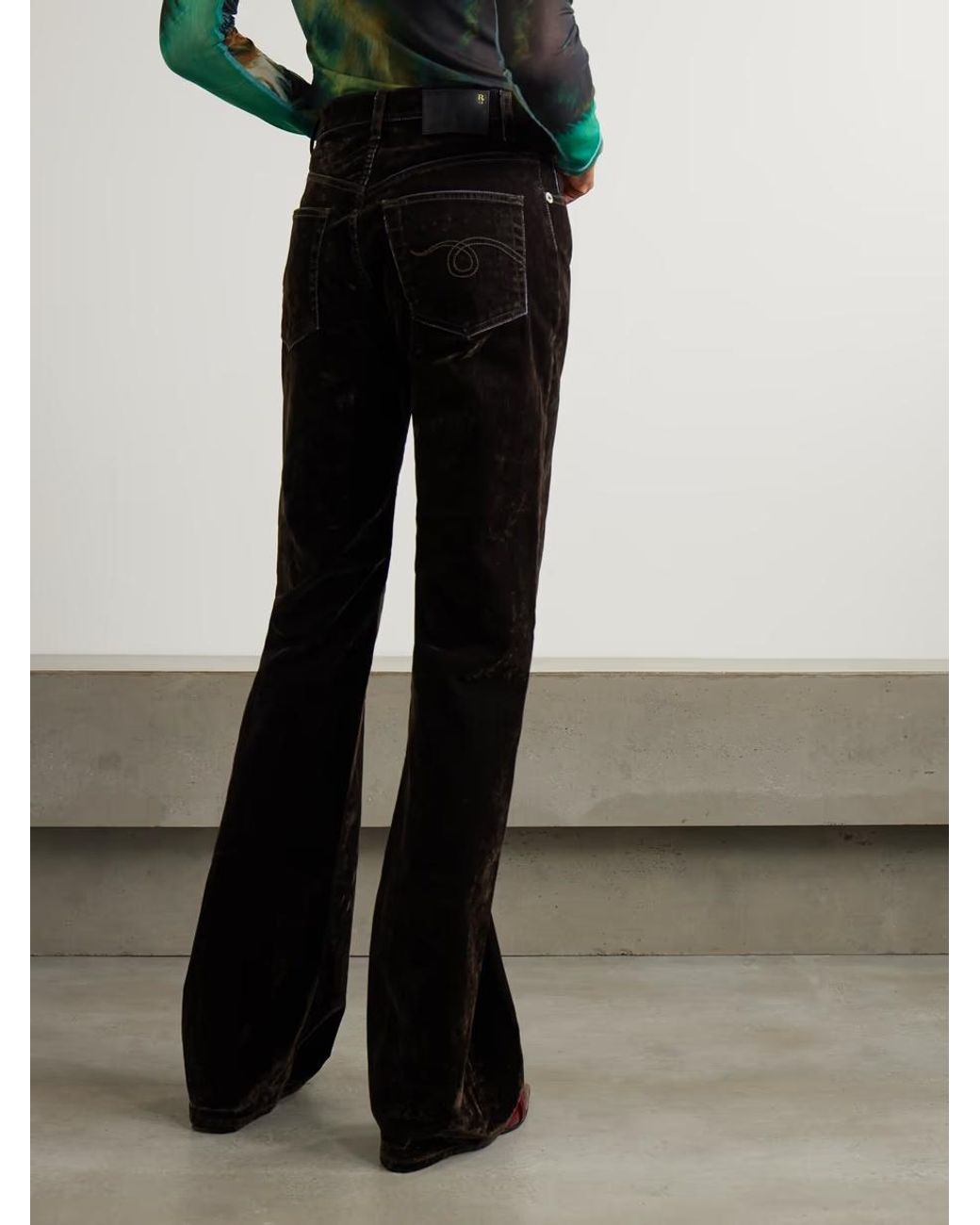 R13 Black High-Rise Flared Denim Trousers