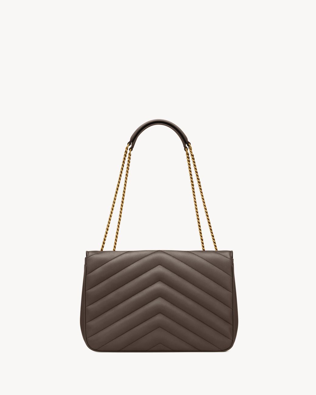 Saint Laurent Brown Loulou Foldover Top Large Shoulder Bag