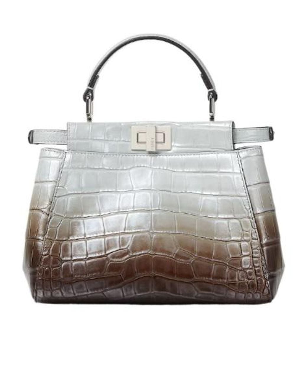 Fendi Gray Graduated-Effect Crocodile Bag