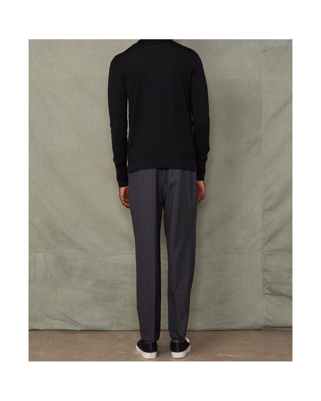 Officine Generale Black Long-Sleeve Turtleneck Sweater for men