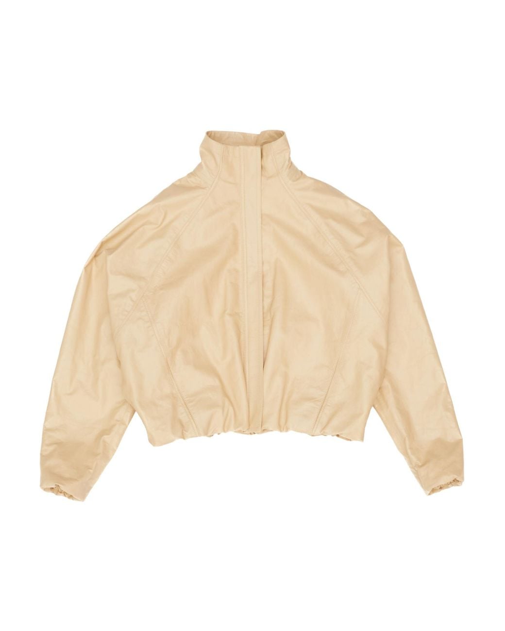 Alaïa Natural Alaïa High-Neck Leather Jacket