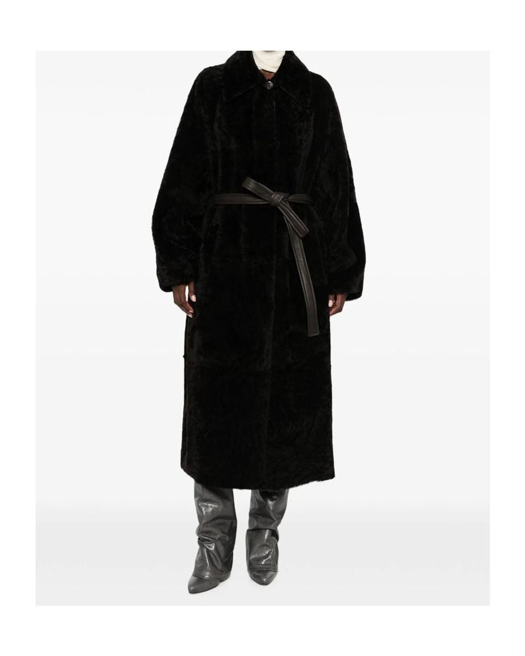 Blancha Black Long-Sleeved Coat