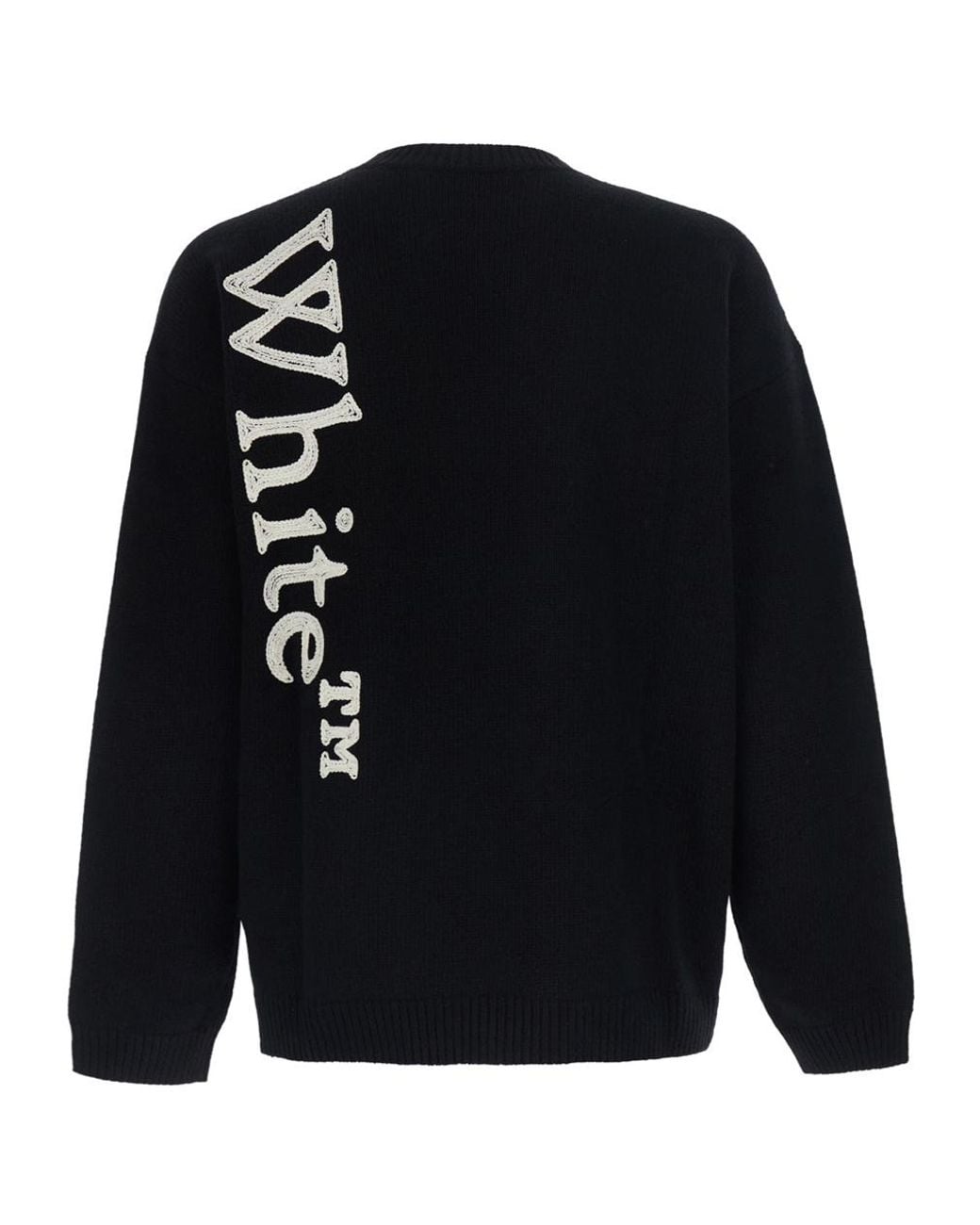 Off-White c/o Virgil Abloh Blue Logo Detailed Knitted Sweater for men