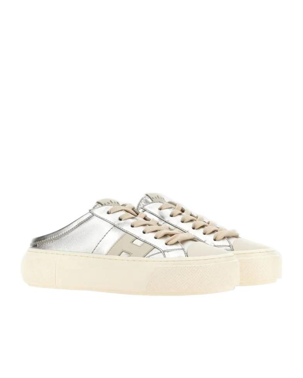 Hogan White Crosswind Mules