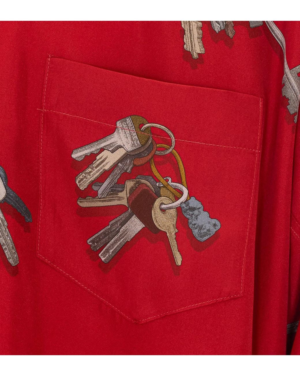 Magliano Red A Bunch Of Keys Printed Shirt for men