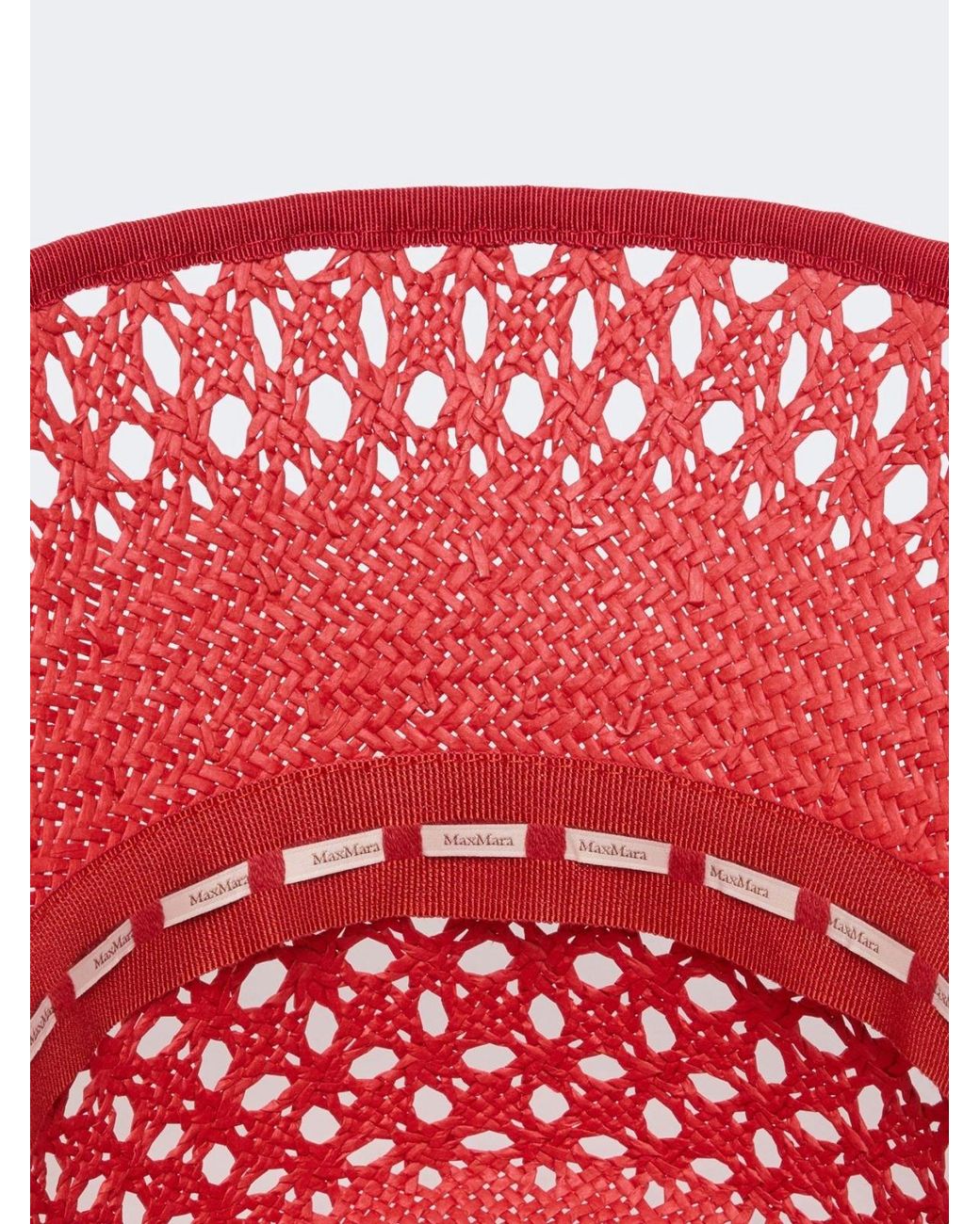 Max Mara Red Openwork Bucket Hat